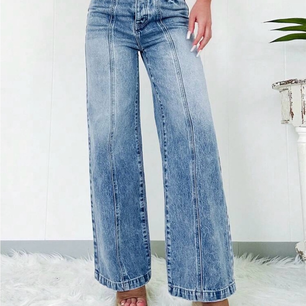 SHEIN Light Blue Flare Jeans